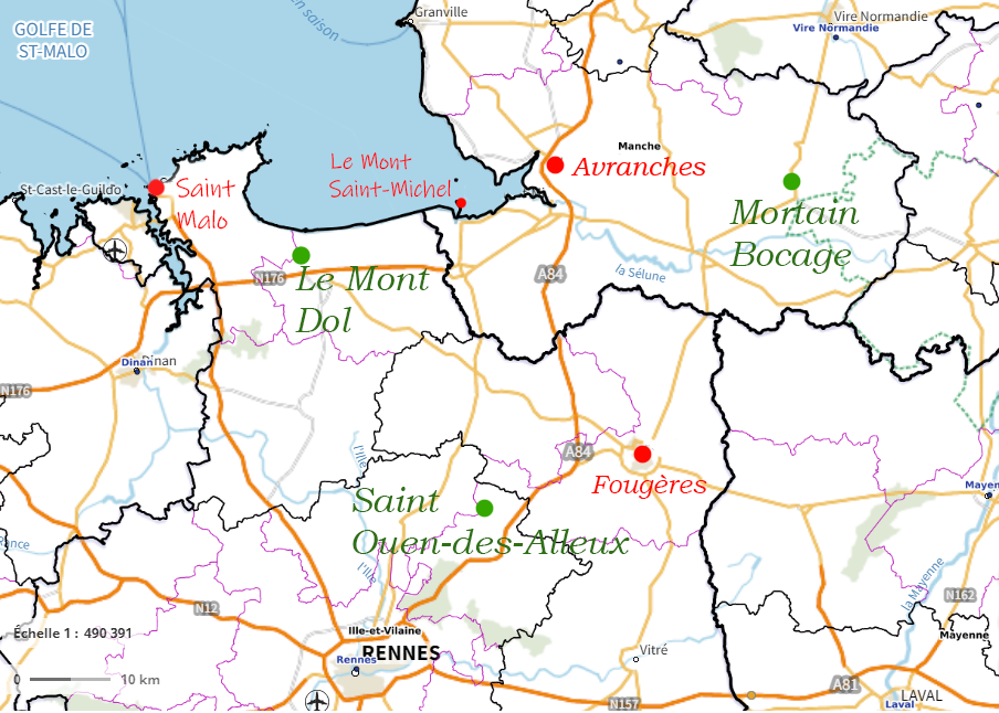 Carte des sites d'escalades de Vibrer Plein Air (activités sportives)